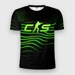 Мужская спорт-футболка CS2 green logo