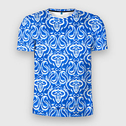 Мужская спорт-футболка Синий этнический орнамент