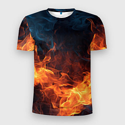 Футболка спортивная мужская Fire black background, цвет: 3D-принт