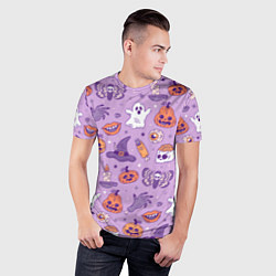 Футболка спортивная мужская Halloween pattern арт, цвет: 3D-принт — фото 2