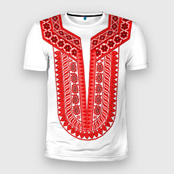 Футболка спортивная мужская Красная славянская вышиванка, цвет: 3D-принт