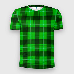 Мужская спорт-футболка Шотландка ярко-зелёный