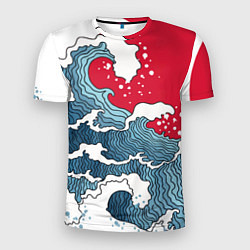 Мужская спорт-футболка Страна восходящего солнца - большая волна
