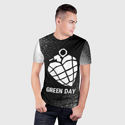 Футболка спортивная мужская Green Day glitch на темном фоне, цвет: 3D-принт — фото 2