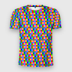Мужская спорт-футболка Разноцветные маленькие квадраты