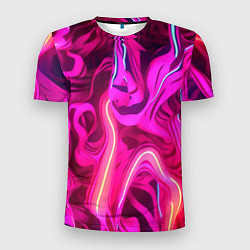 Футболка спортивная мужская Pink neon abstract, цвет: 3D-принт