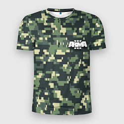 Мужская спорт-футболка Арма 3 - зелёное хаки