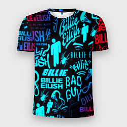 Мужская спорт-футболка Billie Eilish neon pattern