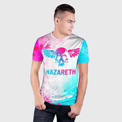 Футболка спортивная мужская Nazareth neon gradient style, цвет: 3D-принт — фото 2