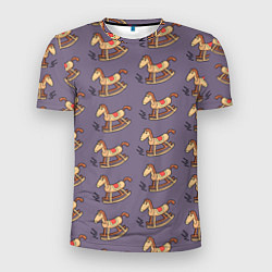 Мужская спорт-футболка Деревянные лошадки качалки