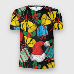 Мужская спорт-футболка Узор с рождественскими колокольчиками