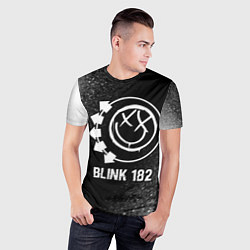 Футболка спортивная мужская Blink 182 glitch на темном фоне, цвет: 3D-принт — фото 2