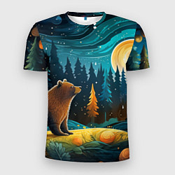 Мужская спорт-футболка Хозяин тайги: медведь в лесу