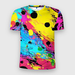 Мужская спорт-футболка Цветная абстракция - живопись