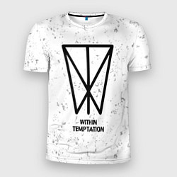 Футболка спортивная мужская Within Temptation glitch на светлом фоне, цвет: 3D-принт
