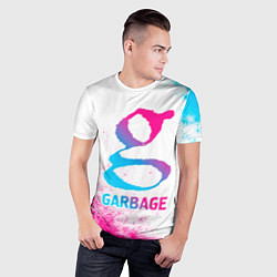 Футболка спортивная мужская Garbage neon gradient style, цвет: 3D-принт — фото 2
