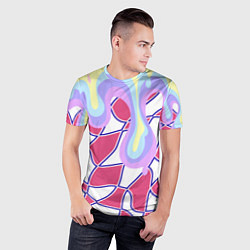 Футболка спортивная мужская Rainbow illusion, цвет: 3D-принт — фото 2