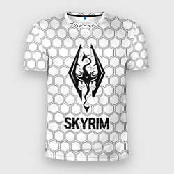 Мужская спорт-футболка Skyrim glitch на светлом фоне