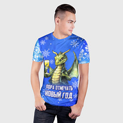 Футболка спортивная мужская Пора отмечать Новый год - Дракон, цвет: 3D-принт — фото 2