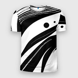 Мужская спорт-футболка Abstract black and white composition