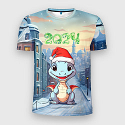 Футболка спортивная мужская Праздничный дракон 2024, цвет: 3D-принт