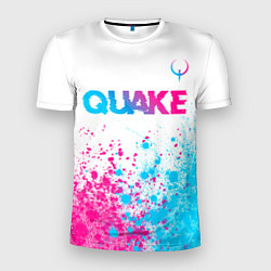 Футболка спортивная мужская Quake neon gradient style посередине, цвет: 3D-принт