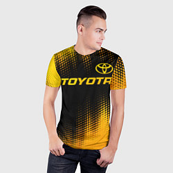 Футболка спортивная мужская Toyota - gold gradient посередине, цвет: 3D-принт — фото 2