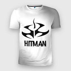 Мужская спорт-футболка Hitman glitch на светлом фоне