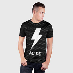 Футболка спортивная мужская AC DC glitch на темном фоне, цвет: 3D-принт — фото 2