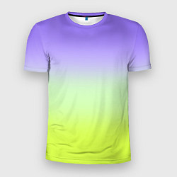 Мужская спорт-футболка Фиолетовый мятный и желто-зеленый градиент