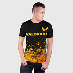 Футболка спортивная мужская Valorant - gold gradient посередине, цвет: 3D-принт — фото 2