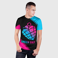 Футболка спортивная мужская Green Day - neon gradient, цвет: 3D-принт — фото 2
