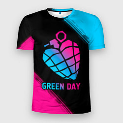 Футболка спортивная мужская Green Day - neon gradient, цвет: 3D-принт