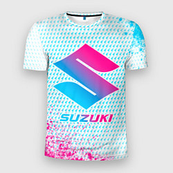 Футболка спортивная мужская Suzuki neon gradient style, цвет: 3D-принт