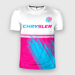 Мужская спорт-футболка Chrysler neon gradient style посередине
