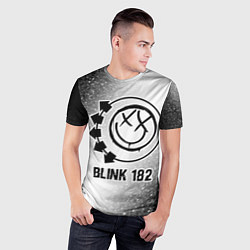 Футболка спортивная мужская Blink 182 glitch на светлом фоне, цвет: 3D-принт — фото 2