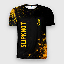 Мужская спорт-футболка Slipknot - gold gradient вертикально