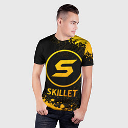 Футболка спортивная мужская Skillet - gold gradient, цвет: 3D-принт — фото 2