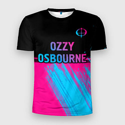 Футболка спортивная мужская Ozzy Osbourne - neon gradient посередине, цвет: 3D-принт