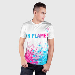 Футболка спортивная мужская In Flames neon gradient style посередине, цвет: 3D-принт — фото 2