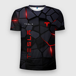 Мужская спорт-футболка Tesla - плиты с эффектом свечения