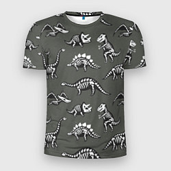 Мужская спорт-футболка Динозавры - скелеты