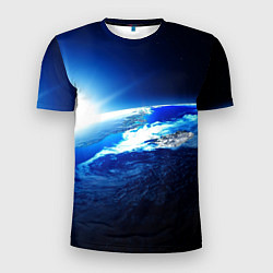 Мужская спорт-футболка Восход солнца в космосе