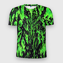 Мужская спорт-футболка Демонический доспех зелёный