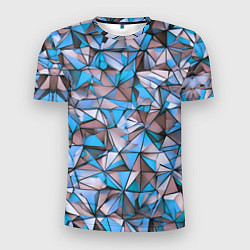 Футболка спортивная мужская Маленькие синие треугольники, цвет: 3D-принт