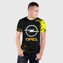 Футболка спортивная мужская Opel желтые краски, цвет: 3D-принт — фото 2