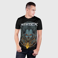 Футболка спортивная мужская Static x - robo skull, цвет: 3D-принт — фото 2