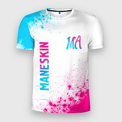 Мужская спорт-футболка Maneskin neon gradient style вертикально