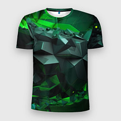 Мужская спорт-футболка Зеленый океан абстракции