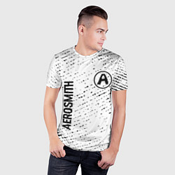 Футболка спортивная мужская Aerosmith glitch на светлом фоне вертикально, цвет: 3D-принт — фото 2